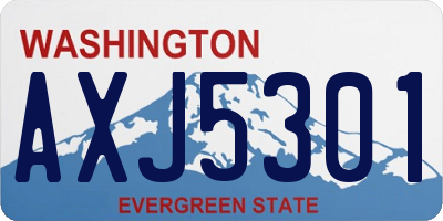 WA license plate AXJ5301