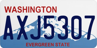 WA license plate AXJ5307