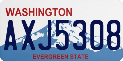 WA license plate AXJ5308