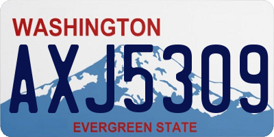 WA license plate AXJ5309