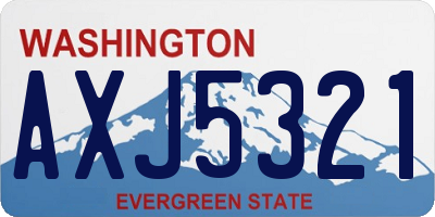 WA license plate AXJ5321