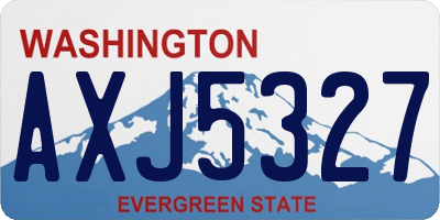 WA license plate AXJ5327