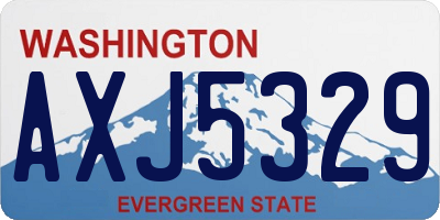 WA license plate AXJ5329
