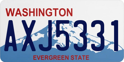 WA license plate AXJ5331