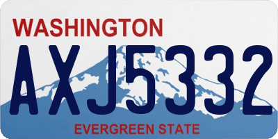 WA license plate AXJ5332
