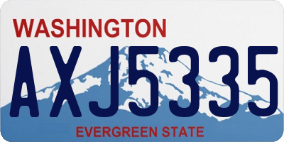 WA license plate AXJ5335