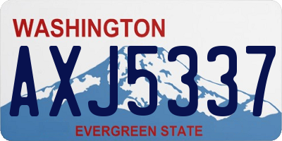 WA license plate AXJ5337