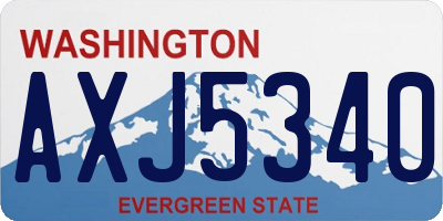 WA license plate AXJ5340
