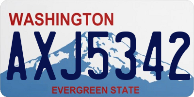 WA license plate AXJ5342
