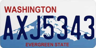 WA license plate AXJ5343