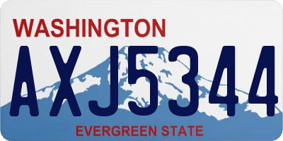 WA license plate AXJ5344