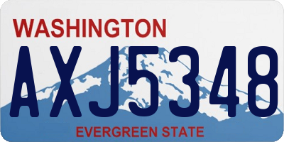 WA license plate AXJ5348