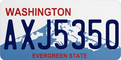 WA license plate AXJ5350