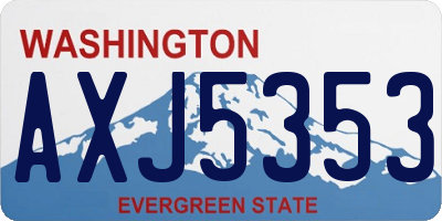 WA license plate AXJ5353