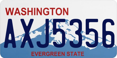 WA license plate AXJ5356