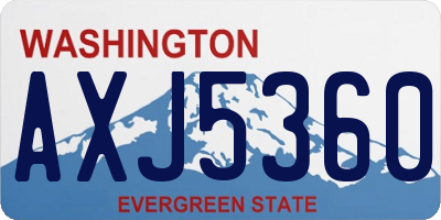WA license plate AXJ5360