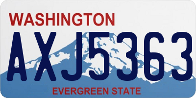 WA license plate AXJ5363