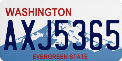 WA license plate AXJ5365