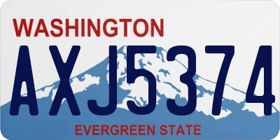 WA license plate AXJ5374