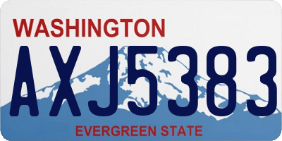 WA license plate AXJ5383