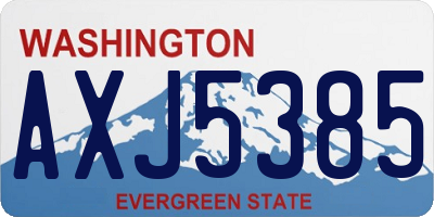 WA license plate AXJ5385