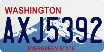 WA license plate AXJ5392