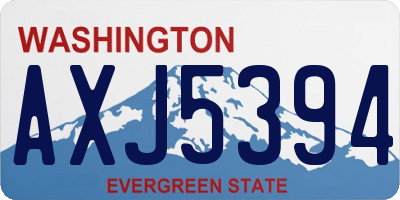 WA license plate AXJ5394