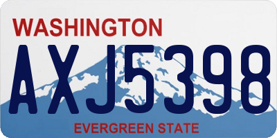 WA license plate AXJ5398