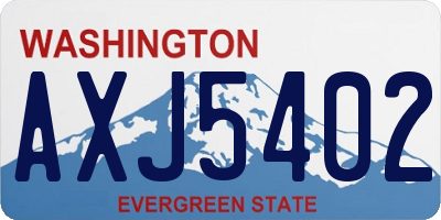 WA license plate AXJ5402
