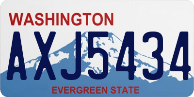 WA license plate AXJ5434