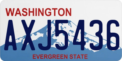 WA license plate AXJ5436