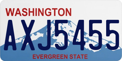 WA license plate AXJ5455