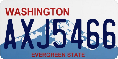 WA license plate AXJ5466