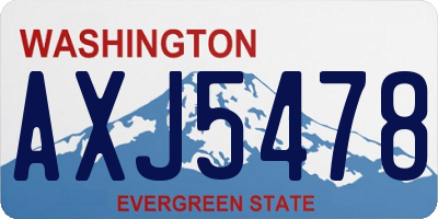 WA license plate AXJ5478