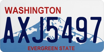 WA license plate AXJ5497