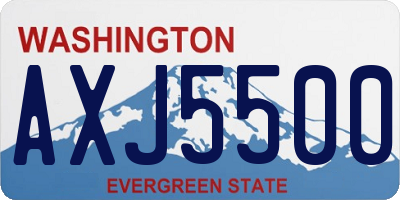 WA license plate AXJ5500