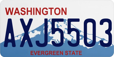 WA license plate AXJ5503
