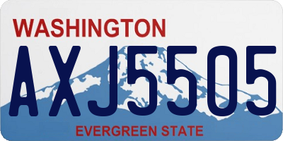 WA license plate AXJ5505