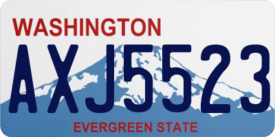 WA license plate AXJ5523