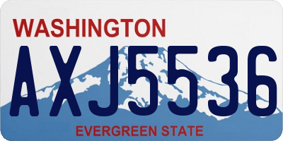 WA license plate AXJ5536