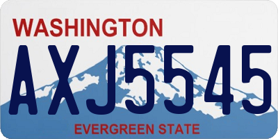 WA license plate AXJ5545