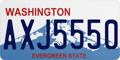 WA license plate AXJ5550