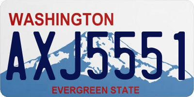 WA license plate AXJ5551