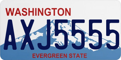 WA license plate AXJ5555