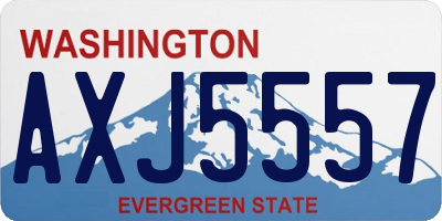WA license plate AXJ5557