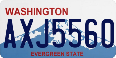 WA license plate AXJ5560