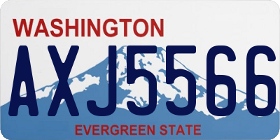 WA license plate AXJ5566