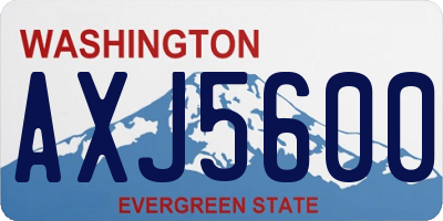 WA license plate AXJ5600