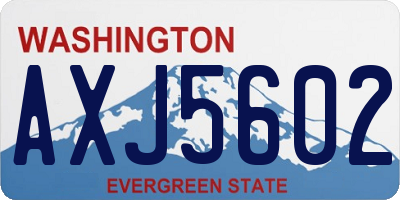 WA license plate AXJ5602