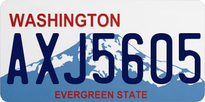 WA license plate AXJ5605